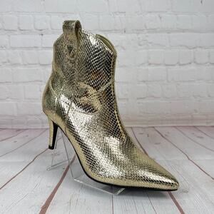 Guess Metallic Gold Ankle Boots Booties Women’s Size 6 1/2 M